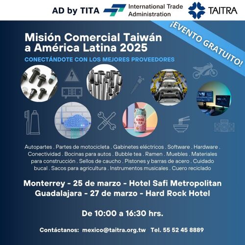 Misión Comercial Taiwán a América Latina 2025: Impulsando  Conexiones Estratégicas con Proveedores de Taiwán