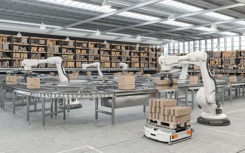 Robots autónomos inteligentes AGVs/AMRs, robots de entrega